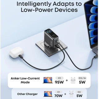 شارژر دیواری 100 وات سه پورت انکر مدل B121B به همراه کابل تبدیل USB-C 102373515