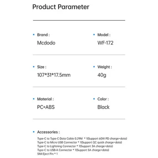 کابل تبدیل USB-C/USB به لایتنینگ/USB-C/MicroUSB مک‌دودو مدل WF-1720 طول 0.3 متر 102372833