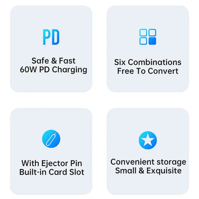 کابل تبدیل USB-C/USB به لایتنینگ/USB-C/MicroUSB مکدودو مدل WF-1720 طول 0.3 متر 102372831