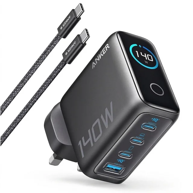 شارژر دیواری انکر ۱۴۰ وات ۴ پورت مدل B2697 همراه کابل USB-C