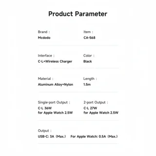 کابل تبدیل لایتنینگ به USB-C مک دودو مدل CA-568 طول 1.5 متر 102372962