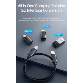 کابل تبدیل USB-C/USB به لایتنینگ/USB-C/MicroUSB مک‌دودو مدل WF-1720 طول 0.3 متر 102372830
