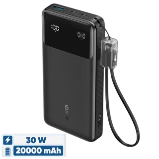 پاوربانک 30 وات انکر مدل A1384 ظرفیت 20000 میلی آمپر ساعت به همراه کابل USB-C 101816527