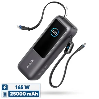 پاوربانک 100 وات انکر مدل A1695 ظرفیت 25000 میلی آمپر ساعت به همراه دو کابل USB-C 102301403