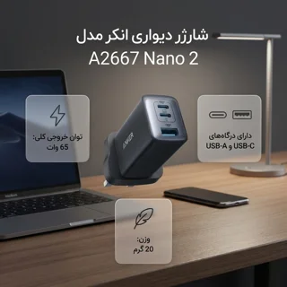 شارژر دیواری 65 وات انکر مدل A2667 Nano 2 102373535