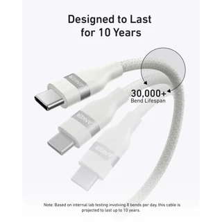 کابل تبدیل USB-C به USB-C انکر مدل A82E2 طول 0.9 متر با توان 240 وات 102372220