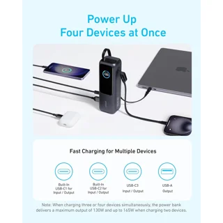 پاوربانک 100 وات انکر مدل A1695 ظرفیت 25000 میلی آمپر ساعت به همراه دو کابل USB-C 102301412