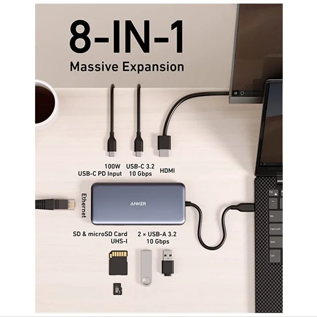 هاب 8 پورت USB-C انکر مدل PowerExpand 8-in-1 A8383 102598538