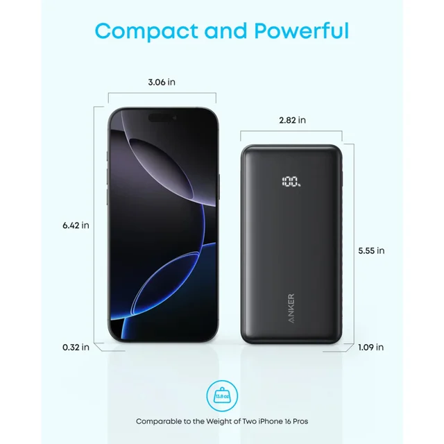 پاوربانک 22.5 وات انکر مدل Zolo A110E ظرفیت 20000 میلی‌آمپرساعت 102300692