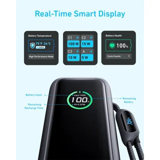 پاوربانک 100 وات انکر مدل A1695 ظرفیت 25000 میلی آمپر ساعت به همراه دو کابل USB-C 102301411