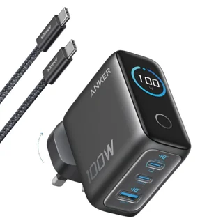 شارژر دیواری 100 وات سه پورت انکر مدل B121B به همراه کابل تبدیل USB-C 102373511