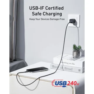 کابل تبدیل USB-C به USB-C انکر مدل A82E2 طول 0.9 متر با توان 240 وات 102372223