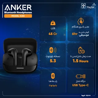 هدفون بلوتوثی انکر مدل Soundcore K20i با نویز کنسلینگ میکروفون (ENC)، درگاه شارژ USB Type- 101821812