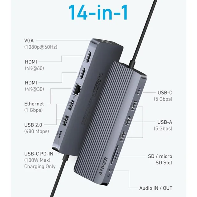 هاب 14 پورت USB-C انکر مدل A8389 102598547