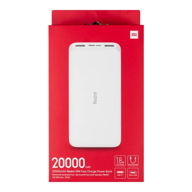 پاوربانک 18 وات شیائومی مدل Redmi  ظرفیت 20000 میلی‌آمپرساعت 101815663