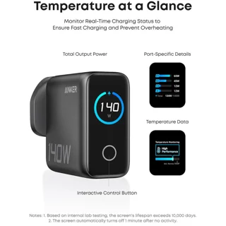 شارژر دیواری 140 وات 4 پورت انکر مدل B0DPKP7RD8 به همراه کابل USB-C به طول 1.5 متر 102368213