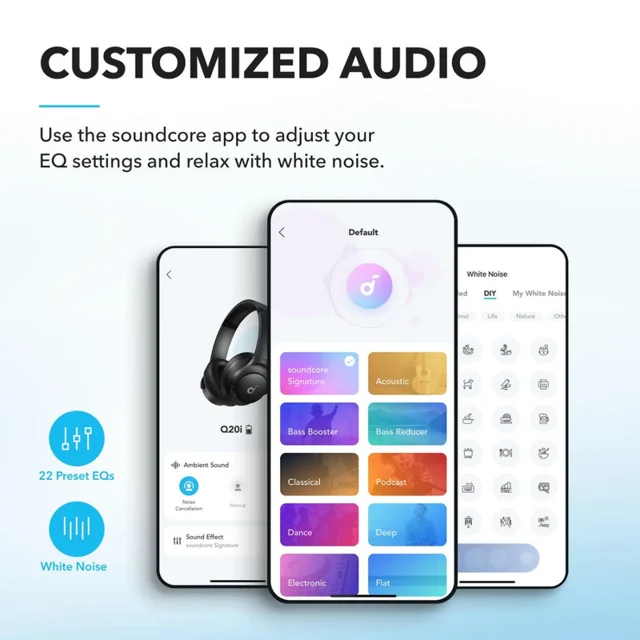 هدفون بلوتوثی انکر مدل Soundcore Q20i با نویز کنسلینگ فعال (ANC)، درگاه شارژ USB Type-C، د 101948884